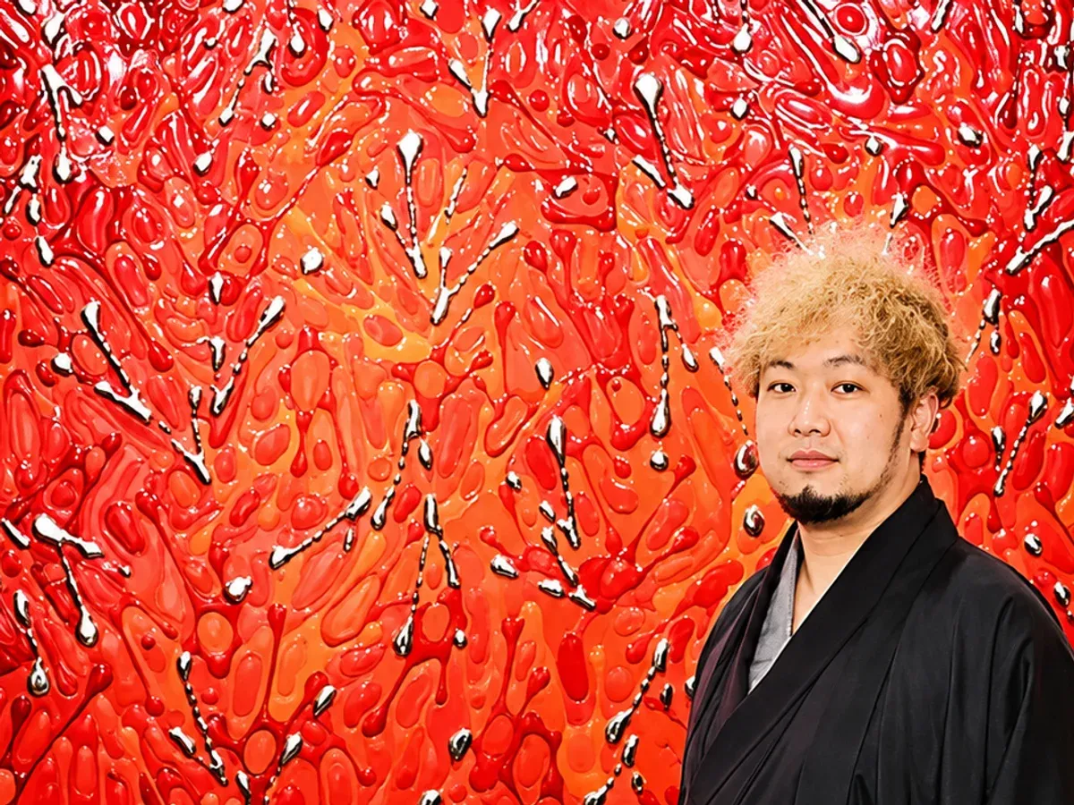 SHINSUKE IKEUCHI Art 事業のイメージ（赤い絵具の筆致）